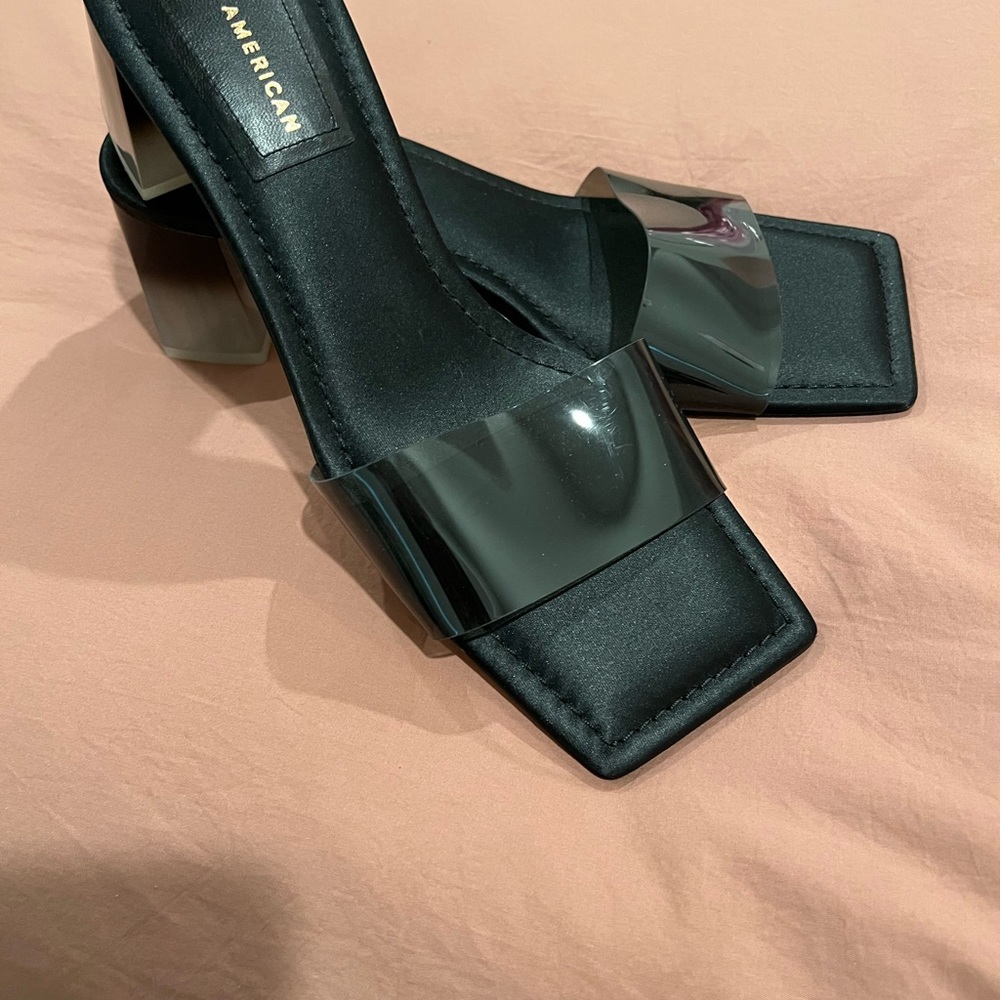 Good American Square Toe Block Mule size 11.5